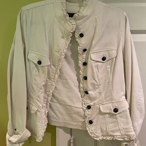 Etcetera size 10 white jean jacket.